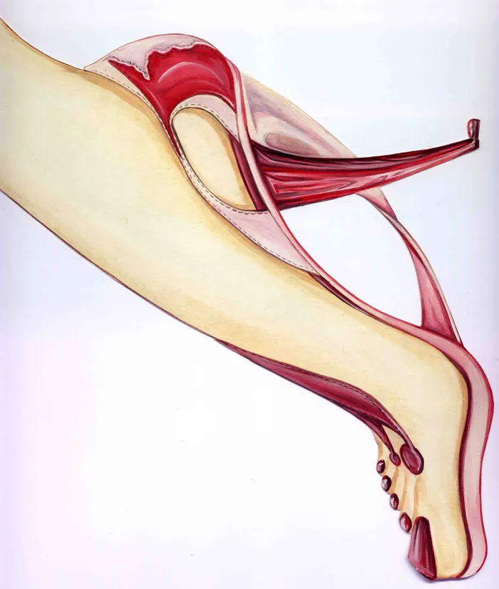 Space Red futuristic shoe